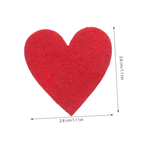 LOLIPPYY 200stücke Teiliges Rotes Filzherz Bastelset für Valentinstag Deko Herzform Filzstücke zum Aufkleben Cake Topper und Heimdekoration DIY Kreativprojekte