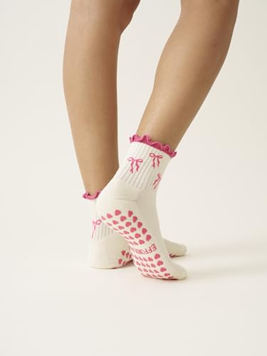 Image of Shapes Studio Half Calf Grip Socks, Cute Fruit Pilates Socks, Ruffle Socks, Non-Slip for Barre Yoga