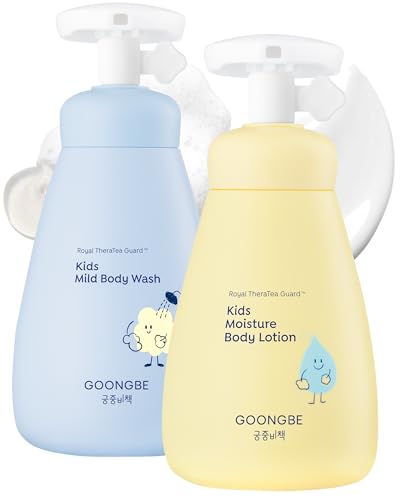 Image of GOONGBE Kids Complete Body Care Set - Korean Low pH Body Wash & 24hr Moisturizing Lotion - Hydrating Formula with Panthenol, Amino Acids, Cica & Squalane - Allergen-Free Scent, 10.1 fl.oz & 2.7 fl.oz
