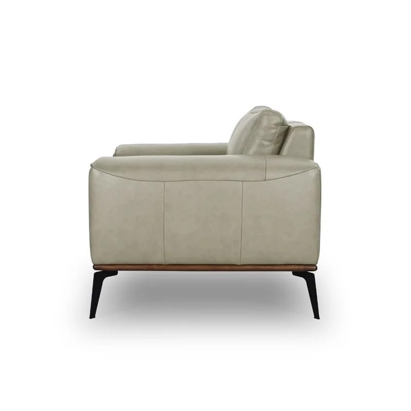 Image of LEGACY OF COMFORT Conley Leather Armchair Lounger Armchair Sofa One Seater Sofa for Living Room Offices Hotels (Ash Green, One Seater)