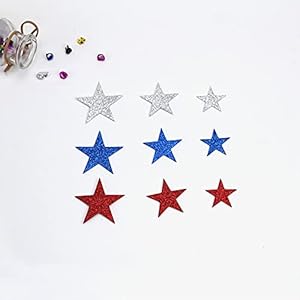 100 Pcs Glitter Patriotic Star Stickers Self Adhesive Wall Foam Stickers for July 4th Independence Day National Day Decorations