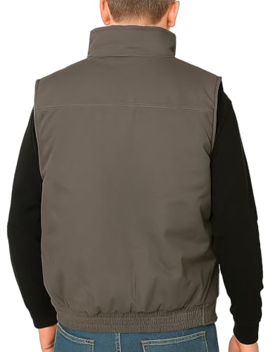 Men's Multiple Pocket Water Resistant Poplin Shell Polar Fleece Lined Padded Utility Vest3
