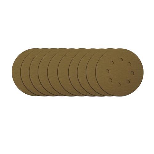 Image of Taparia Velcro Sanding Disc (5 inch / 125mm, 180 Grit, 8-Hole, Pack of 10)-Durable Abrasive Sheet, Fast Change Velcro Backing-For Wood, Metal Surface Finishing-Carpentry, Automotive, Construction