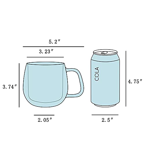 Colorful Double Walled Glass Coffee Mug 11.6 Oz. Set Of 4 Insulated Coffee Cups With Handle For Latte, Espresso, Cappuccino, Milk, Americano And Ice Tea #TOP3