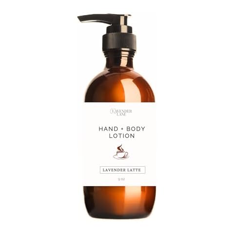LAVENDER LANE Lavender Latte Hand & Body Lotion, 9 oz - Farm Distilled, Lavender Essential Oil, Natural Coffee Extract, Made in USA Cover