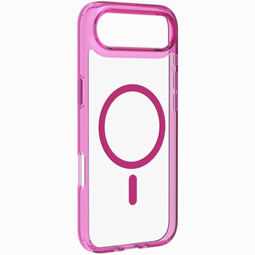 Funda MagSafe Cellularline Iconic Mag transparente con anillo y bordes de colores