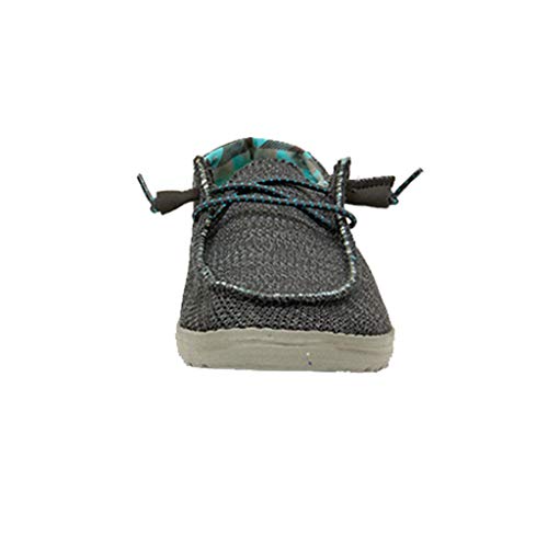 Hey Dude Women's Wendy Sox Charcoal Size 9 | Women’s Shoes | Women’s Lace Up Loafers | Comfortable & Light-Weight #TOP4