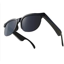 Smart Audio Glasses - Wireless Open-Ear Audio, Lightweight, IPX4 Water Resistant, Sunglasses AC Lenses for Office & Travel, Type-C Rechargeable, Midnight Black