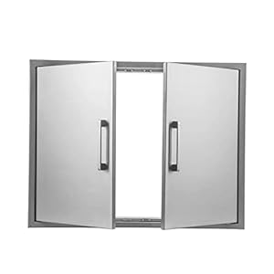 Outdoor Kitchen Doors Stainless Steel,31″ W by 24″ H Double Access Door,Flush Mount for Outdoor Kitchen and BBQ Island