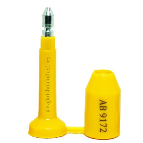 Image of Raj Krishna Industries Container Roto Block Anti Spin Tamper Proof Bolt Seal - Heavy Duty Security Trunk Seal | Yellow | 10 PCS