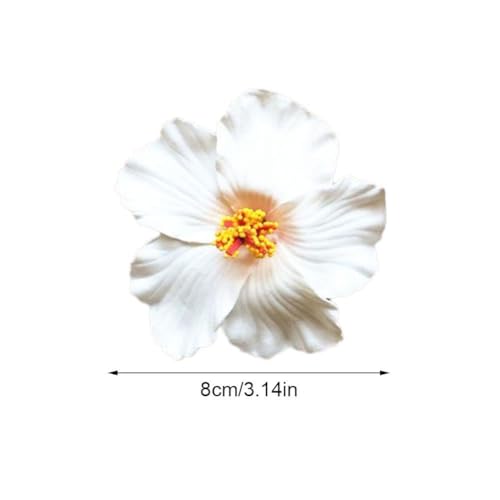 Pinza de flor hawaiana roja para cabello mujeres y niñas miniatura 5