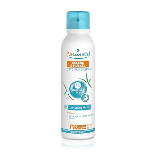 Puressentiel - Gelenk & Muskel - Cryo Pure Spray mit 14 ätherischen Ölen - Schnelle und anhaltende intensive Kältewirkung - 150 ml
