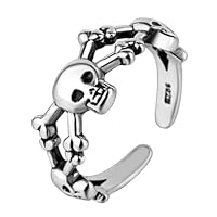 DEARMAMY Anillo De Calavera Pulsera Anillos Para Hombres Anillo De Serpiente Joyería De Halloween Anillo Antiestrés Ajustable Anillo De Compromiso Gótico Soporte Para Anillo De