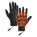 USB Heated Gloves for Men Women - Electric Rechargeable Heated Gloves Anti Slip Touchscreen WaterproofGloves Winter Thermal Heating Mitts for Freezer Work Cycling Running Outdoor Activities