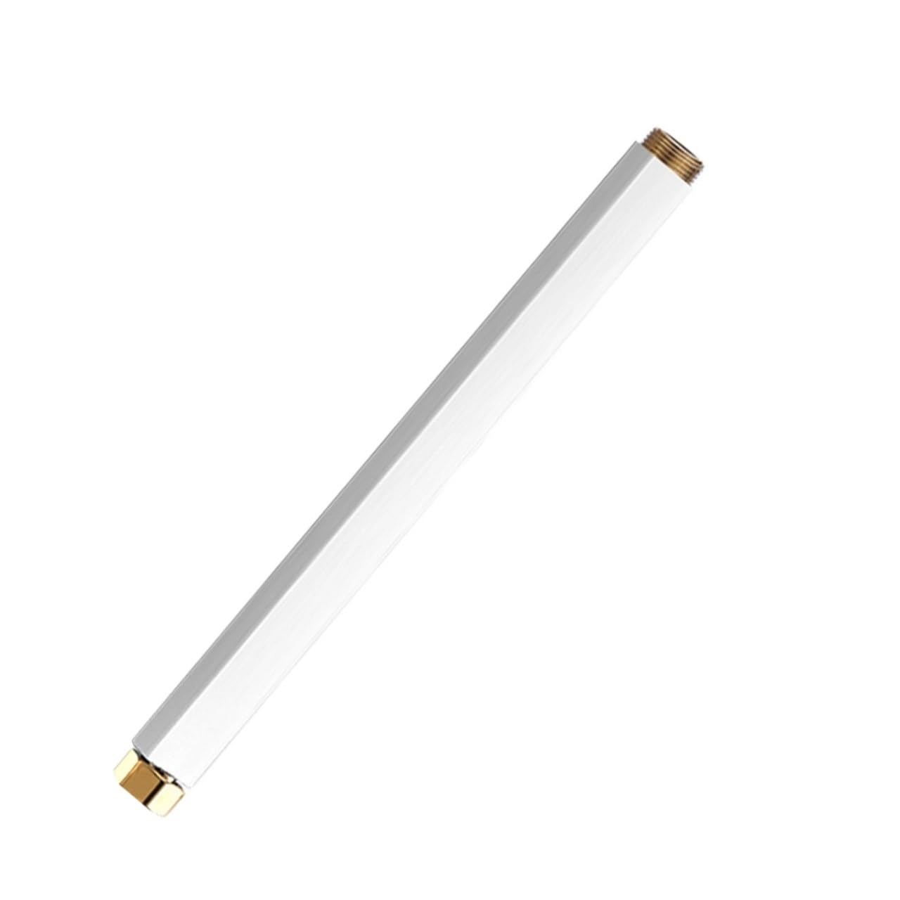 ZYCHSJXA Stainless Square Extension Tube-Universal Interface Extend Tubes for Shower Faucet 30cm Extra Tube 25mm(White Gold)