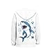 ZFRXIGN Shark Hoodie Girls Sweatshirts Cartoon Shark Sweaters Fashion Hooded Sweatshirt 12-14 Kids Pullover Hoody Sweater with Pockets Outfits Novelty 3D Graphic Shirts White