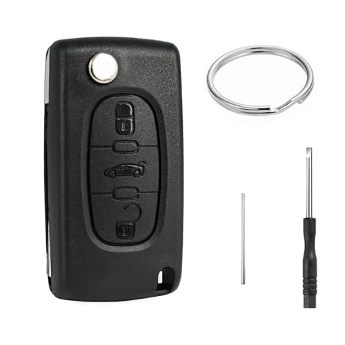【Modello di Auto-3 Tasti CE0536 HU83】Compatibile con P-eugeot 207 SW (2007-2013), 207 CC(2006-2014), 307 SW (2006-2009), 307 CC(2005-2008), 308 SW (2008-2013), 308 CC(2009-2013), 407 SW (2004-2010), 607(2004-2010), RCZ (2009-2015), C-it-roën Berlingo (2008-2018), C4 Picasso (2007-2013), C5 (2008-2017), C6 (2006-2012), ecc. (Si prega di confrontare le immagini del prodotto prima dell'acquisto per assicurarsi che il telecomando originale sia esattamente come mostrato.)