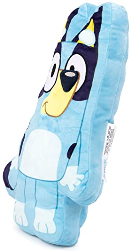 Image of Jay Franco Polyester Bluey Shaped Decorative Pillow - Kids Super Soft Throw Plush Pillow - Measures 17 Inches (Official Bluey Product)