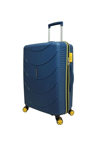 Image of American Tourister Kamiliant Set of 3 Small - 55 Cm, Medium - 68 Cm & Large - 79 Cm Polypropylene Hard 4 Wheeler Spinner Trolley Bag Luggage Trolley (Navy)