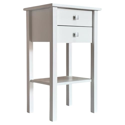 Sueña y Descansa Mueble Entrada en Blanco con Dos cajones