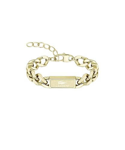 Lacoste Backhand Collection - Chain Bracelet for Men - Stainless Steel Jewelry - Adjustable Band - Modern Design, Fashion Accessory - Gift for Him