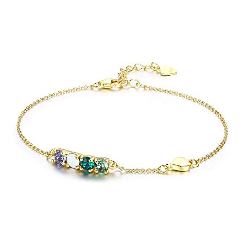 Bracelet S925 femmes bijoux cristal coloré ajustable et polyvalent de style moderne