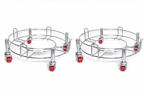 Image of (BHAGWATI) Strong and Heavy Premium Stainless Steel LPG Gas Cylinder Trolley with Wheels for Home (Pack /Set of 2)