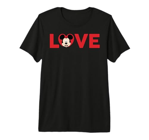 T-shirt premium Mickey Disney Love en maille de coton supérieure