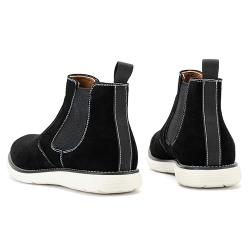 Image of JITAI Suede Chelsea Ankle Boots for Men - Casual Elastic Mens Work Dress Boots - Stylish Chelsea Boots - Classic Mens Dress Boots