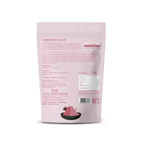 Image of Two Brothers Organic Farms Pink Himalayan Rock Salt (1KG) Naturally Rich in Minerals | Unprocessed, Additive-Free Salt Packed with Iron, Copper, Zinc & Manganese | A Healthier Alternative for Cooking