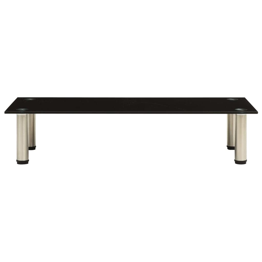 vidaXL TV Tisch Schrank Monitor Glasaufsatz Aufsatz Monitorerhöhung Fernseh Podest Monitoraufsatz Erhöhung Schwarz 80x35x17cm Hartglas