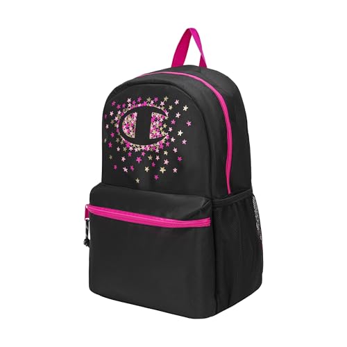 Champion Kids' Merit Backpack, Black/Pink/Cotton Candy/Gold, One Size - image 2