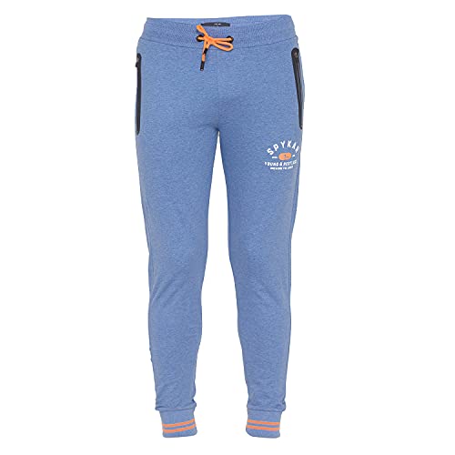 Image of Spykar Men's Mid Rise Cotton Relaxed Fit Full Length Trackpants (MKJ-02BA-11)