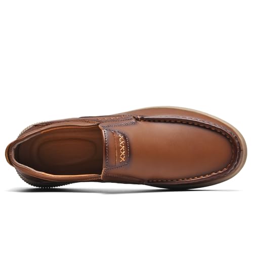 Genuine Leather Slip-On Loafer Dress Shoes for Men，Men's Casual Shoes ，Leather Lining, Rubber Outsole4