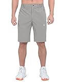 Little Donkey Andy Men's Quick Dry Stretch Shorts for Hiking Golf Travel, with Elastic Waist Dove XXL