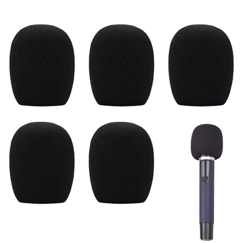 5 Pièces Housse De Microphone En Mousse Epaisse,Bonnette Micro Mousse Protection Microphone,Mousse Micro Anti Bruit,Bonnette Micro En Mousse,Convient pour KTV, Performance Sur Scène