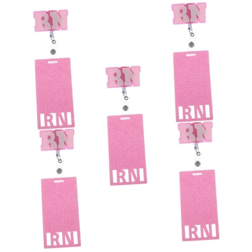 Porte-badge rétractable acrylique pailleté vertical par 5 pièces MAGICLULU