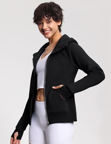 THE GYM PEOPLE Women's Zip Up Hoodies Fleece Workout Jackets Sweatshirts with Pockets Thumb Hole3