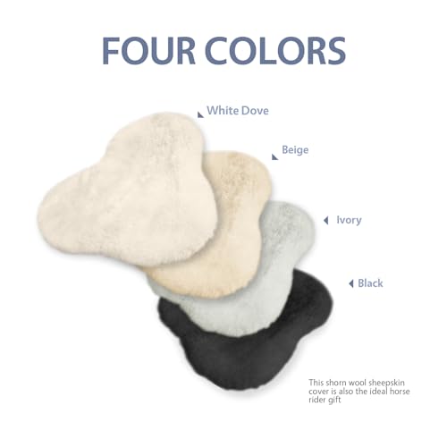Image of Harrison Howard Plush Sheepskin Saddle Cover for English Saddles Seat Saver Ultimate Riding Comfort for Rider & Protection for Saddle Universal Size