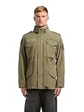 khujo Herren leichte Übergangsjacke kurzer Parka mit Stehkragen und markanten Taschen Gene Olive Gr. XXL