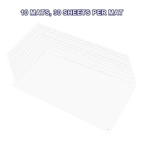 Image of uxcell 300pcs Adhesive /Sticky /Tacky Mats 18 inch x 36 inch, Case of 10 Mats, 30 Sheets Each, for Cleanroom, Warehouse, Laboratory, Capture Dirt and Dust, White