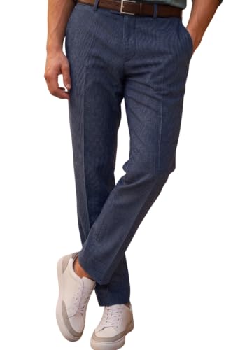Image of Louis Philippe Men's Slim Fit Mid Rise Premium Fabric Checks Formal Trouser