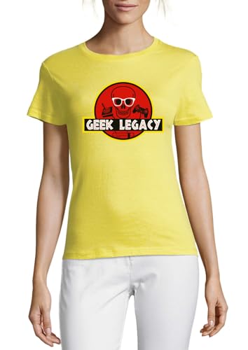 T-shirt Geek Legacy femme jaune en coton pour vos sorties
