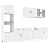 【Grand espace de rangement :】 l'ensemble d'armoires de cuisine comporte de nombreux compartiments et offre suffisamment d'espace pour ranger bols, assiettes, casseroles et autres appareils de cuisine.