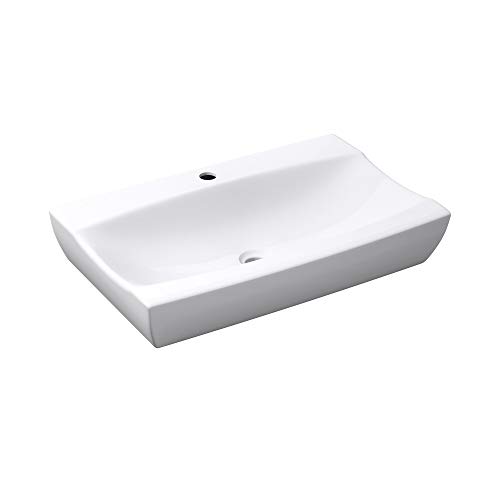 Mai & Mai Lavabo da Appoggio 47X32X10cm, Lavandino Bagno Brüssel152B in Ceramica Lavabo con Nano Rivestimenti