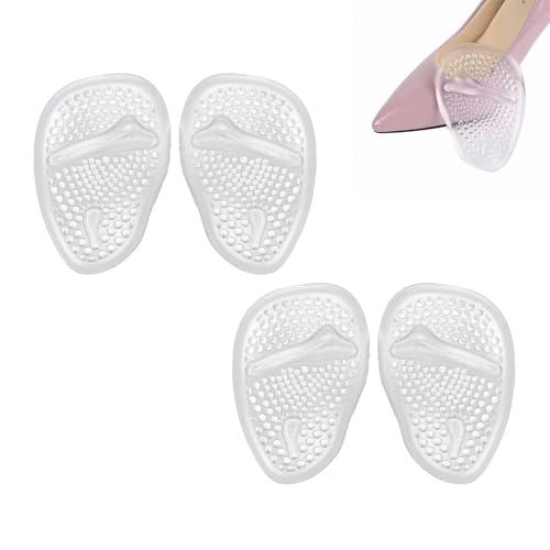 Pence & Moon Collective 4 Pcs High Heels Pads Gel Insoles for Women Reusable Party Feet Gel Cushions for Pain Relief Blisters & Calluses Prevention (Transparent)