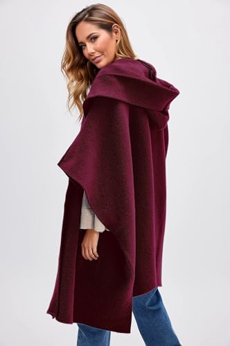 CHARTOU Women Hooded Kimono Cardigan Sweater Oversized Open Front Cardigan Jacket4