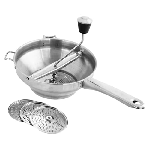 Manivelle pour moulin, moulin à conserve | PassaPasse-purée en acier inoxydable avec poignée de passepoil - Machine à sauce, écraser pour purée de pommes...