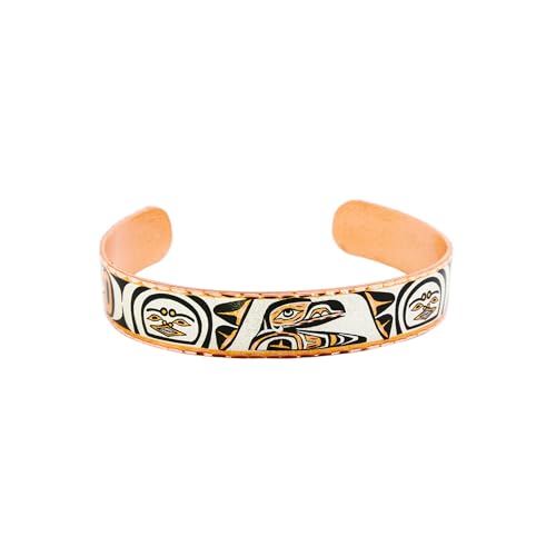 Image of FRONT LINE JEWELRY Northwest Native American Totem Bracelets - Artisan-Handmade West Coast Haida Copper Cuff for Men & Women | Unique Unisex Cultural Jewelry Gift Idea