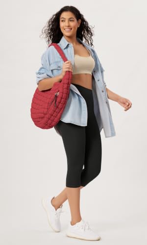 Image of ODODOS Quilted Carryall Tote Bag for Women Crossbody Hobo Lightweight Padding Shoulder Bag